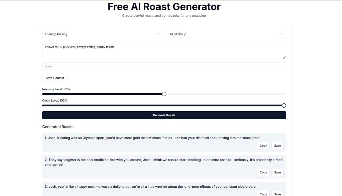 Free AI Roast Generator