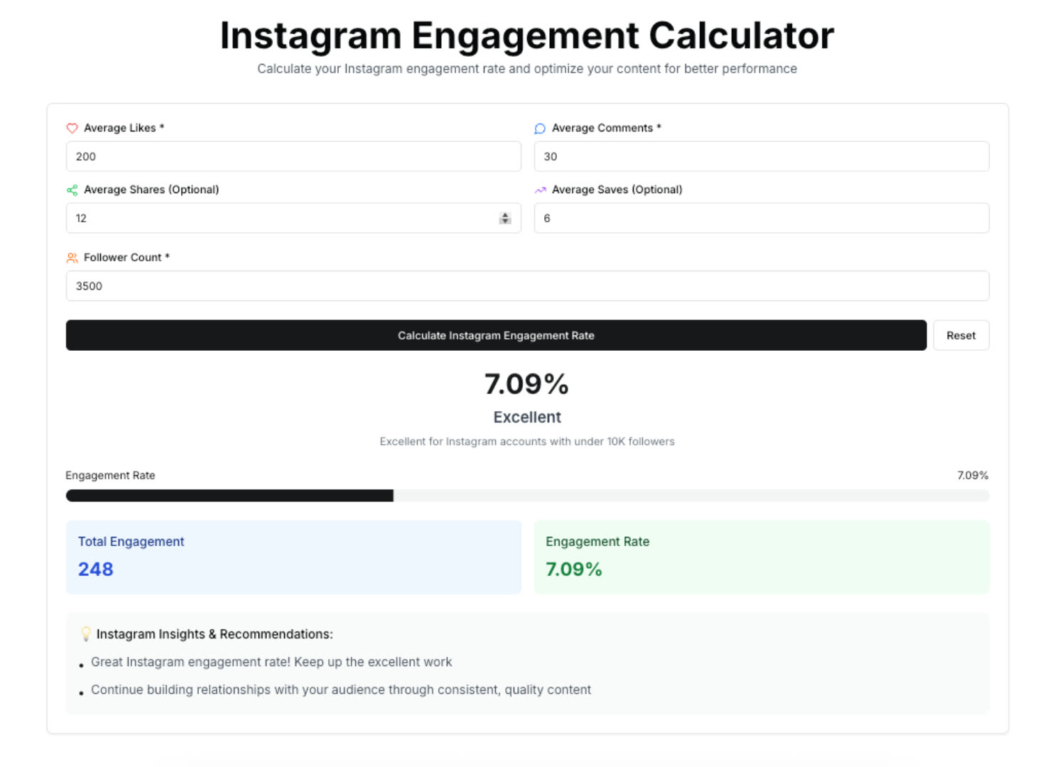 Instagram Engagement Calculator
