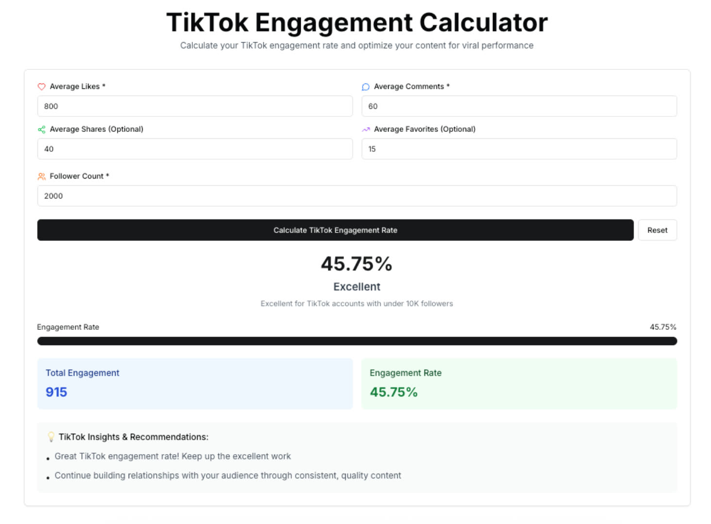 TikTok Engagement Calculator